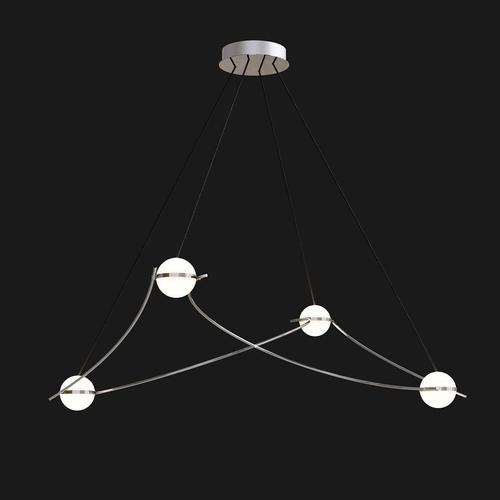 Kosmos 4s chandelier in polished stainless steel by moss objects. Dimensions: w 77 x d 61 x h 28 cm. Materials: polished...