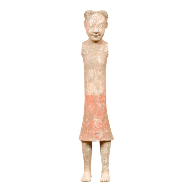 206 BC-24 AD Western Han Dynasty Chinese Original Polychromy Figurine For Sale