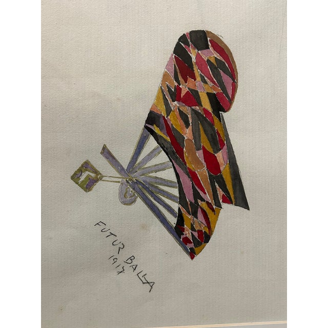 Abstract 1910s Gouache Drawing by Future Balla (Giacomo Balla) For Sale - Image 3 of 4