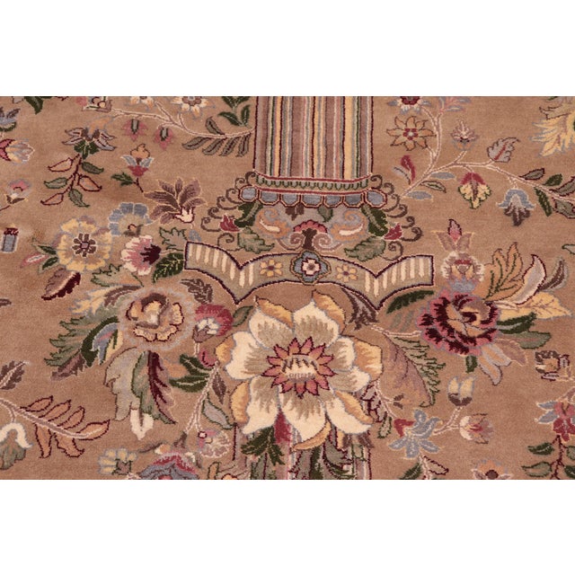 Shabby Chic Pak-Persian Taupe/Green Wool Rug - 9'2'' X 12'1'' For Sale - Image 4 of 9