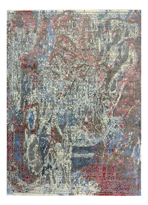 1990s Handwoven Modern Abstract Area Rug 9x12