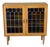 Oak Two-Door Cabinet With Multi-Colored Stained Glass Doors Danish Mid-Century Modern 1970s For Sale