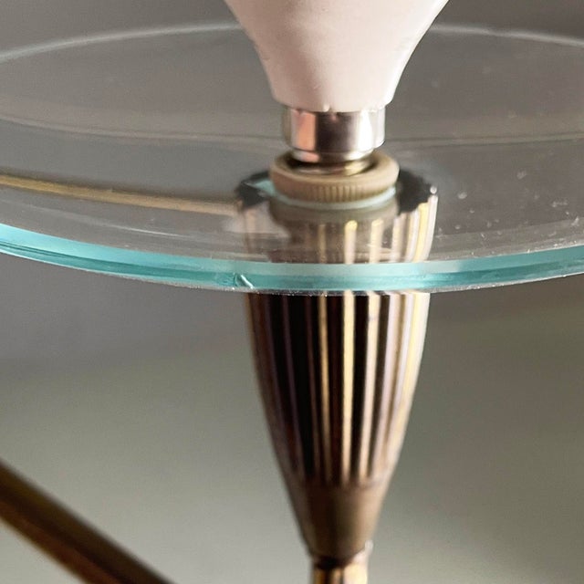 Mid-Century Modern Italian Chandelier in Glass and Green Metal, 1950s For Sale - Image 6 of 16