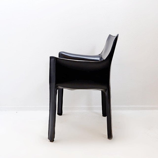 Vintage Cab 413 Chairs by Mario Bellini for Cassina, 1970s, Set of 4 For Sale - Image 6 of 16