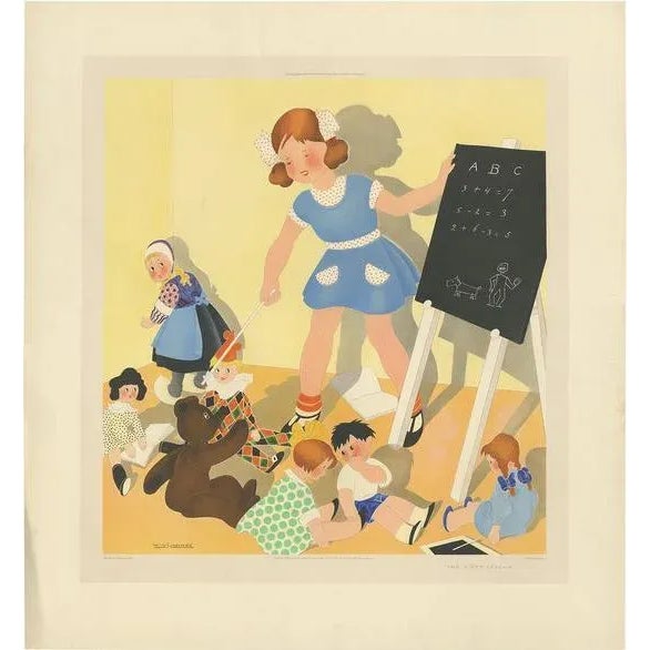 1930s Willy Schermelé, The First Lesson, 1937, Print For Sale - Image 5 of 5