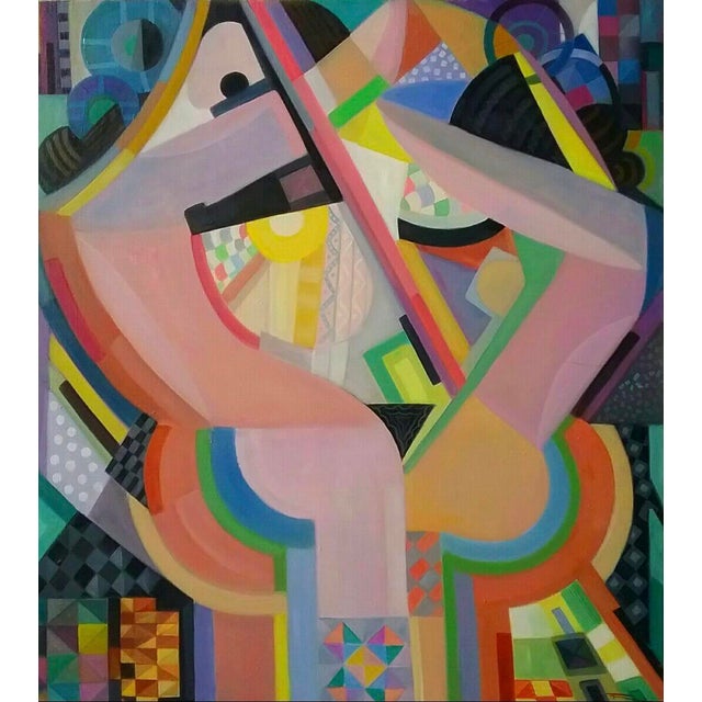 Swing Original Abstract Painting by Reza Afrookhteh For Sale