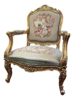 Gilt-Wood and Tapestry Fabric Chair