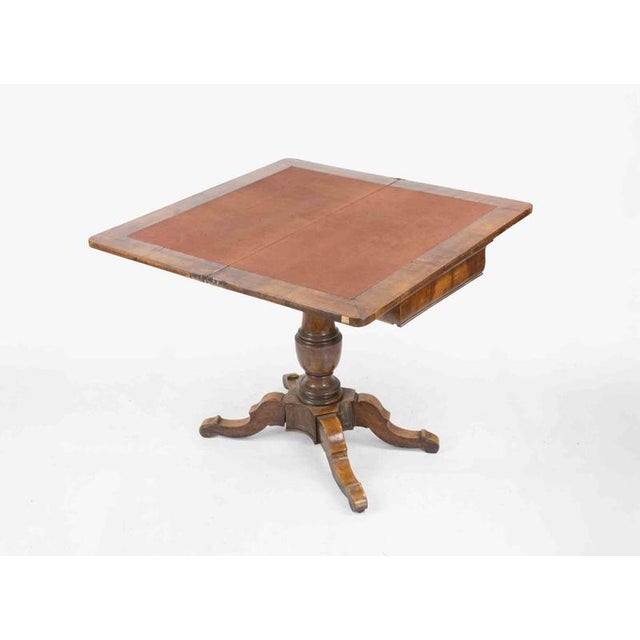 Brown Vintage Opening Game Table, Italy, 1950s For Sale - Image 8 of 13