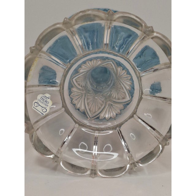 Late 19th Century Rare Thuro Collection Sheldon Swirl Opalescent Kerosene Oil Lamp Blue Reverse For Sale - Image 15 of 18