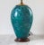 Mid-Century Modern Vintage Teal Glazed Ceramic Table Lamp For Sale - Image 3 of 11