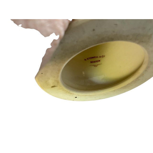 Ivory Antique 14" Royal Worcester Snake Handle Ewer Shape 137 A. Stowell Boston Blush Ivory Made in England C. 1880s-1890s For Sale - Image 8 of 8