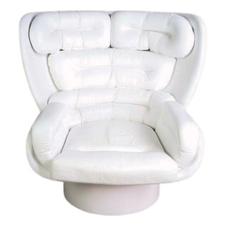 Original Elda Chair in White Leather by Joe Colombo For Sale