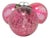 Late 20th Century Cranberry Glass Kugel-Style Botanical Christmas Ornaments, Set of 3 For Sale