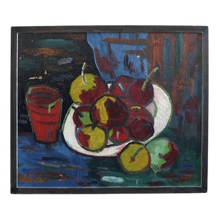 Uldis Rēdelis, Still Life with Red Vessel, 2005, Acrylic on Board For Sale
