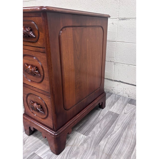 Davis Cabinet Company VTG Davis Cabinet Co Lillian Russell Style Black Walnut Executive Writing Desk For Sale - Image 4 of 13