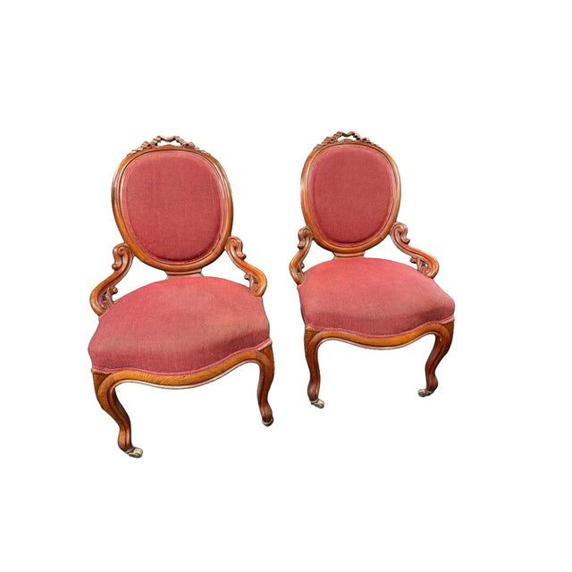Napoleon III Chairs with Oval Medallion Backs, 1860s, Set of 2 For Sale - Image 6 of 6