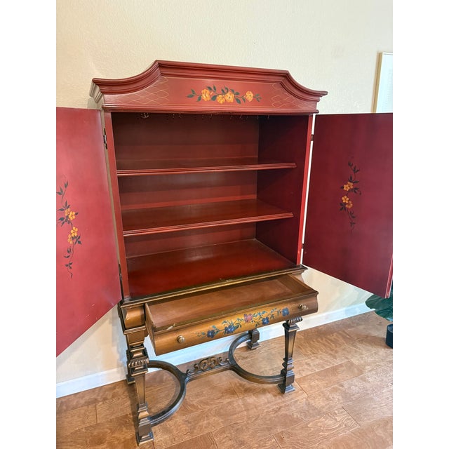 1930s Chinoiserie Cabinet on Stand Lacquer Amfurnoco 1930s For Sale - Image 5 of 5