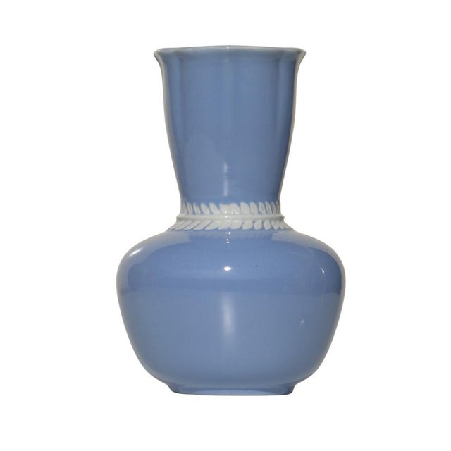 1930 Giovanni Gariboldi San Cristoforo Blue Italian Ceramic Art Deco Vase, 1940s, in Flawless conditions. Designed 1920 to...