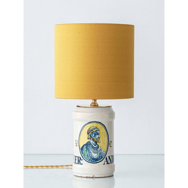 Italian Apothecary Pharmacy Albarello Ceramic Table Lamp from Deruta, 1870s For Sale - Image 13 of 13