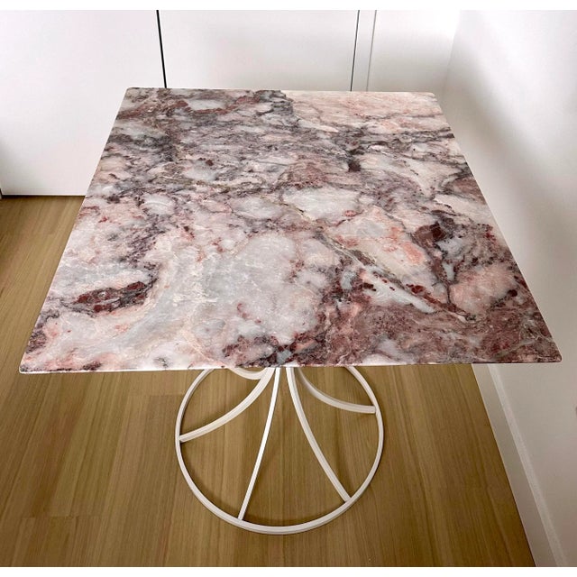 1960s Estelle & Erwine Laverne Rose Granite Pedestal Table Laverne International Knoll For Sale - Image 9 of 10