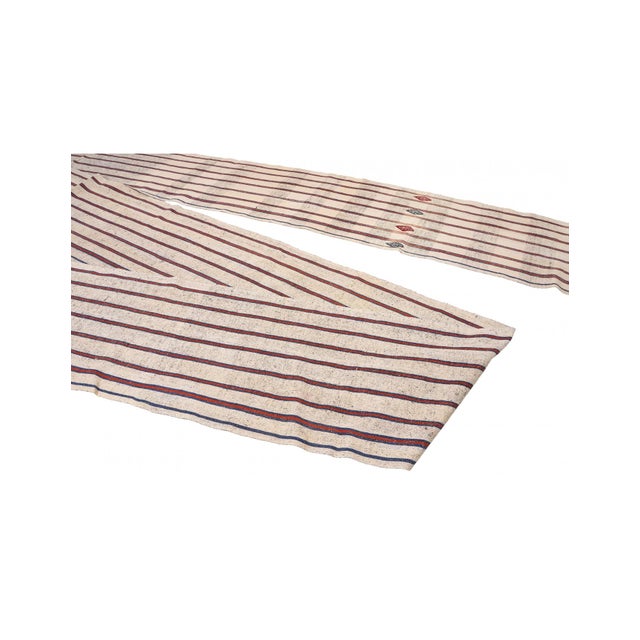 1970s Long Vintage Striped Kilim Runner - 2`5″ X 46`3″ For Sale - Image 5 of 6