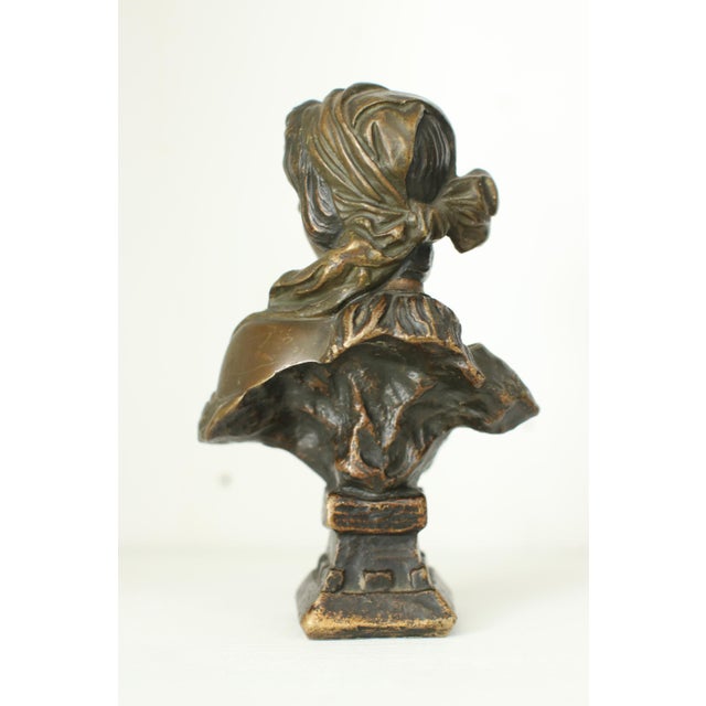 Emmanuel Villanis, French Art Nouveau Cinderella Bust, 1900, Bronze For Sale - Image 4 of 9