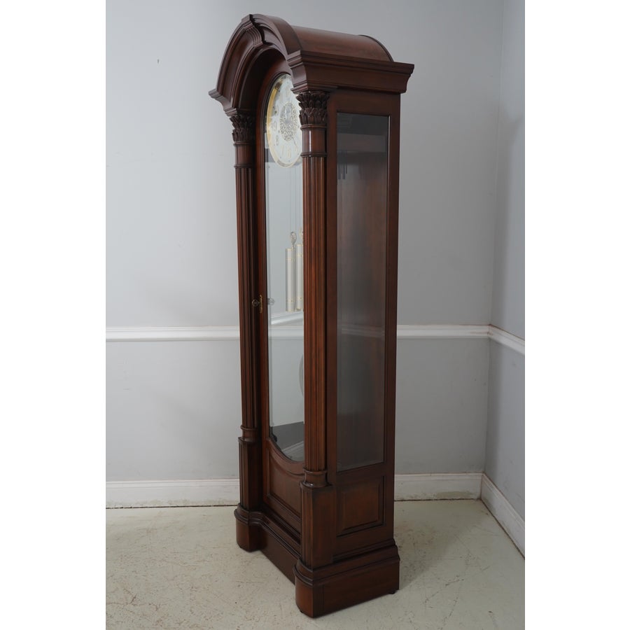 Sligh Dome Top Empire Cherry Grandfather Clock | Chairish