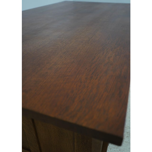 Wood Stickley Large Mission Oak Arts & Crafts Executive Desk For Sale - Image 7 of 18