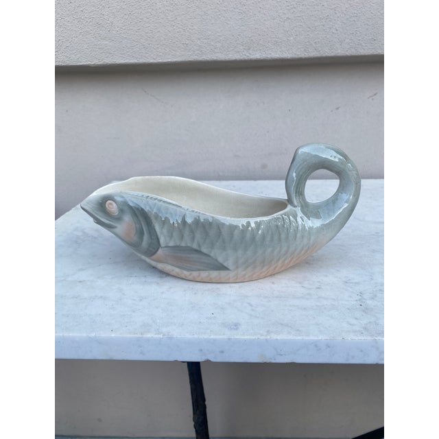 1930s Majolica Fish Saucer Sarreguemines, Circa 1930 For Sale - Image 5 of 6
