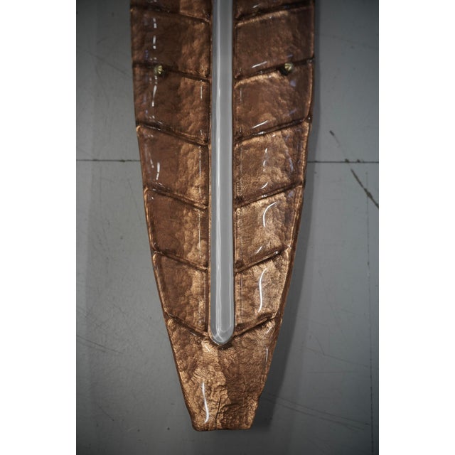 Murano Art Glass Bronze and White Wall Light, 1990 For Sale - Image 4 of 9