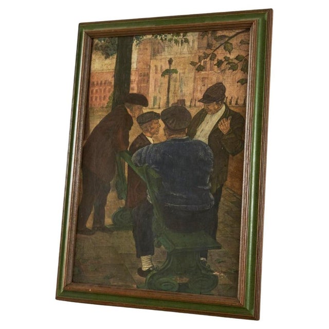 G. Van Rampelberg, Weightful Discussion, Oil on Panel, Belgium, 1920s, Framed For Sale - Image 11 of 11