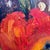 Vintage modernist still life oil painting featuring bold color, expressive brushwork, and richly layered texture...