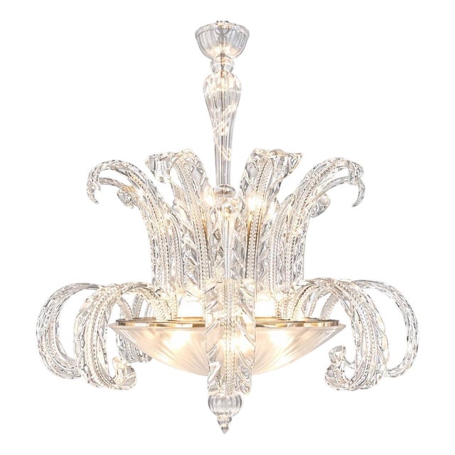 Art Deco Murano Glass Chandelier, 1940s For Sale
