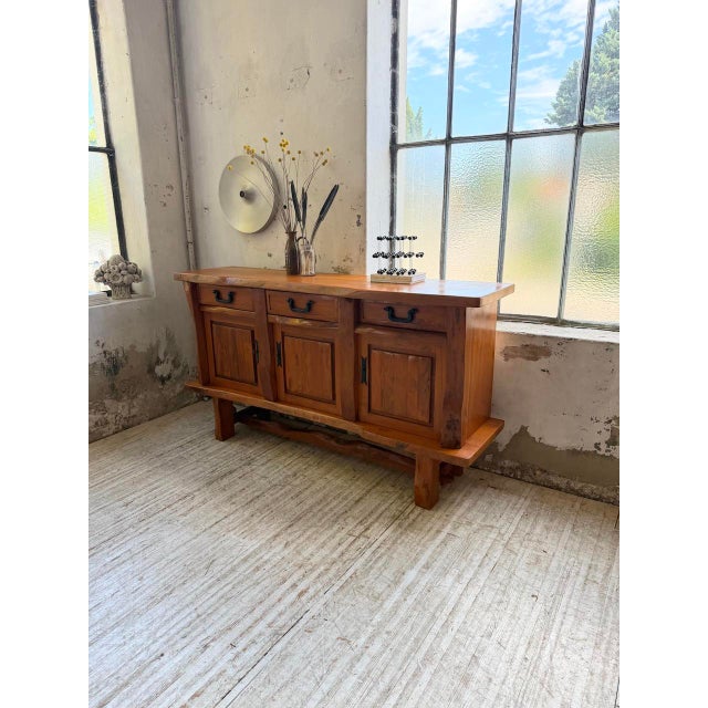 Brutalist Sideboard in Blond Elm, 1960s For Sale - Image 15 of 18