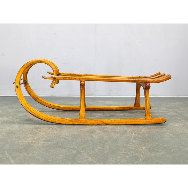 Oak Sled, Former Czechoslovakia, 1930s For Sale - Image 3 of 15