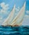 Nautical Schooner Racing Sailboats Nautical Original Painting, Unstretched 24 X 20, by Thomas For Sale - Image 3 of 6