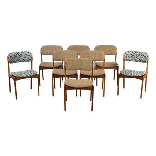 Mid to Late 20th Century Scandinavian Modern Dining Chairs Teak Model 49 by Erik Buch for o.d. Mobler Under Domus Danica Set of 8 For Sale