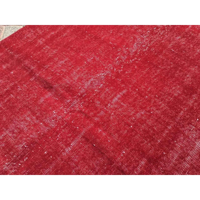 1970s Red Overdye Rug - 44" X 77" For Sale - Image 5 of 9