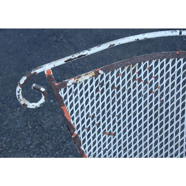 Mid Century Vintage Set of Four Wrought Iron Garden Chairs For Sale - Image 12 of 12