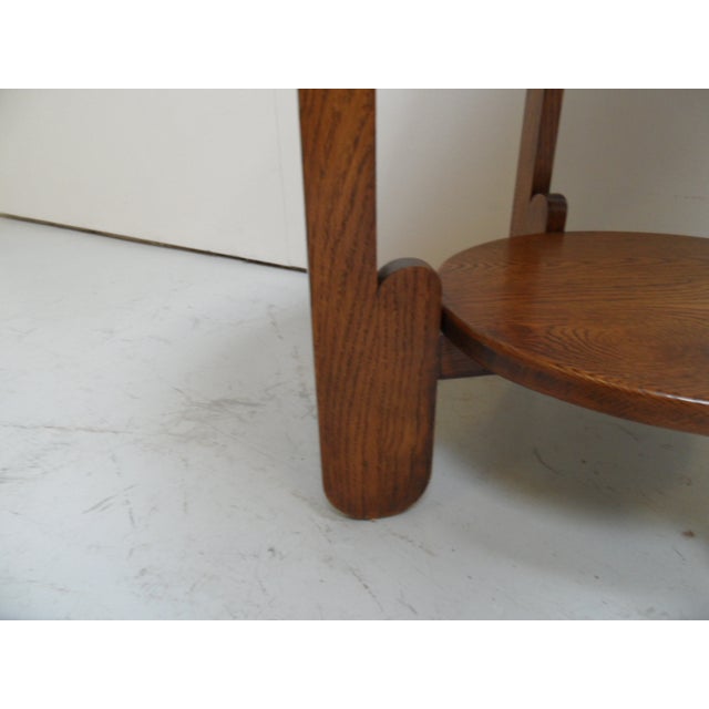 Art Deco Oak Round Coffee Table, 1930s For Sale - Image 6 of 10