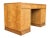 Vintage Campaign-Style Oak Executive Desk With Black Leather Inlay For Sale - Image 10 of 12