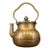 Brass Teapot With Calligraphy and Gem Accents For Sale