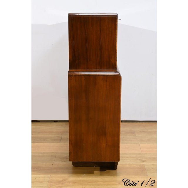 Art Deco Rurka Glass Furniture in Burl Walnut, 1940 For Sale - Image 14 of 18