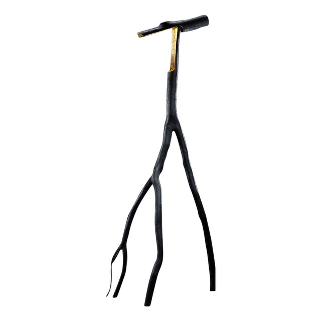 Charred & Gold Snappy Tree Friend Floor Light by Marco Iannicelli For Sale