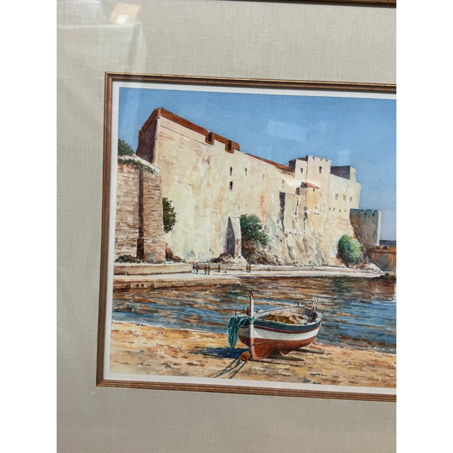 1990s Gilles Grimoin Original Watercolor, Framed For Sale - Image 5 of 12