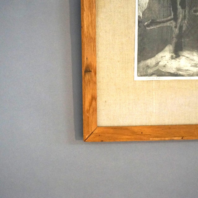 Mid Century Modern Limited Edition Charcoal Lithograph #3 of 10 “Joy In Eden” Pencil Signed by Robert Duweese for Mahatma...