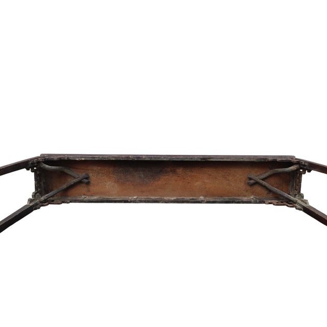Early 19th Century Chinese Elm Console Table With Carved Spandrels For Sale - Image 9 of 9
