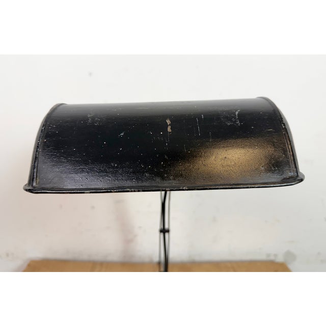 Vintage German Black Bank Lamp, 1930s For Sale - Image 10 of 17