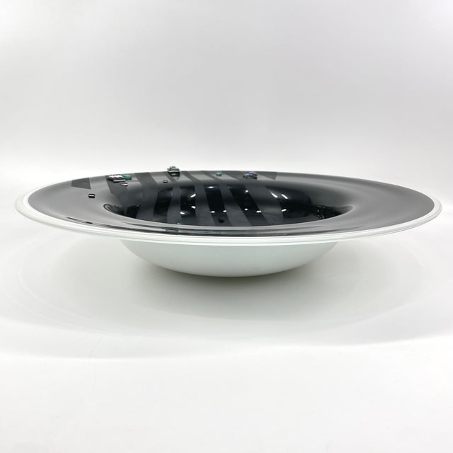 Late 20th Century David Garcia Postmodern Fused Art Glass Charger Display Bowl For Sale In Denver - Image 6 of 9