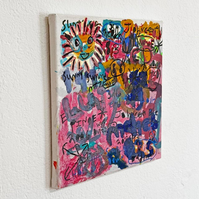 Acrylic and paint marker on canvas, unique 2024